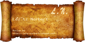 Létz Norbert névjegykártya